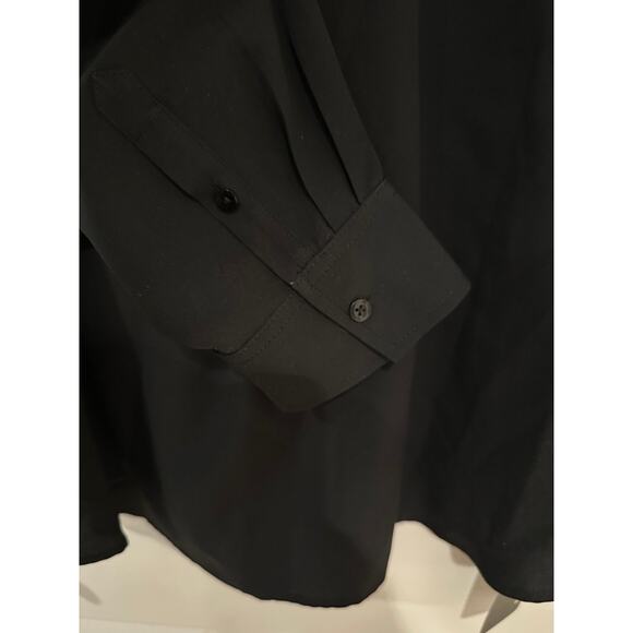 Pure Energy Black Core Career Blouse 3X Plus Size Long Sleeve Relaxed Fit Work - Picture 2 of 6